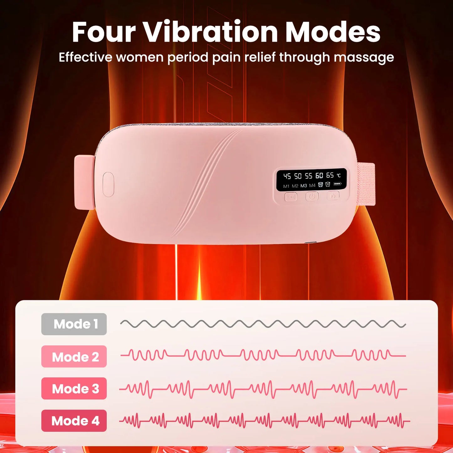 PASTSKY Waist Massage Belt 5 Modes Electric Heating Vibration