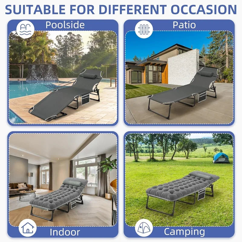 Snozeflex Camping Cot With Mattress Portable Folding Bed
