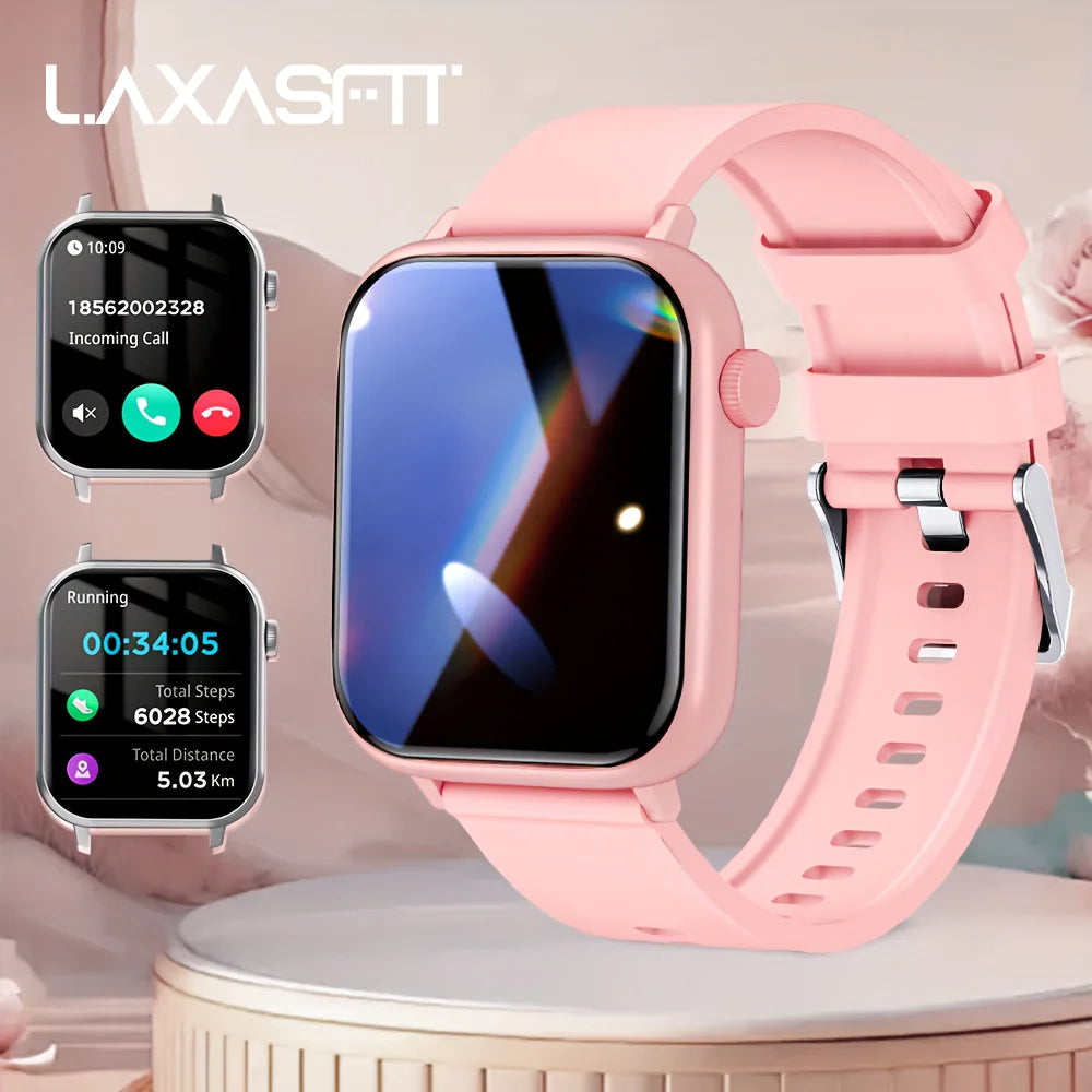 LAXASFIT Waterproof Smartwatch With Bluetooth Calling And Voice Assistant