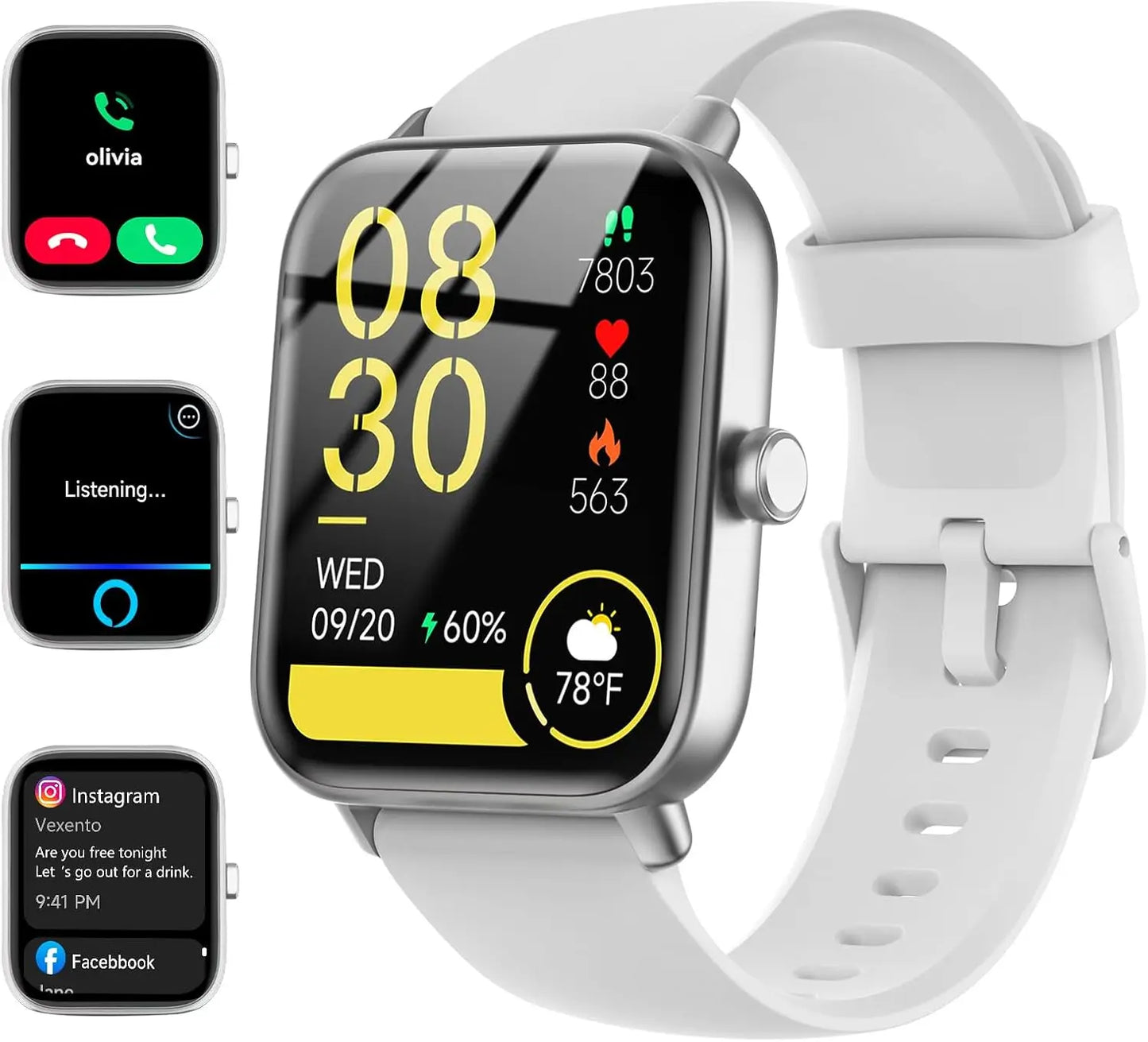 Erilles Smartwatch with Alexa Built-in IP68 Waterproof Fitness Tracker