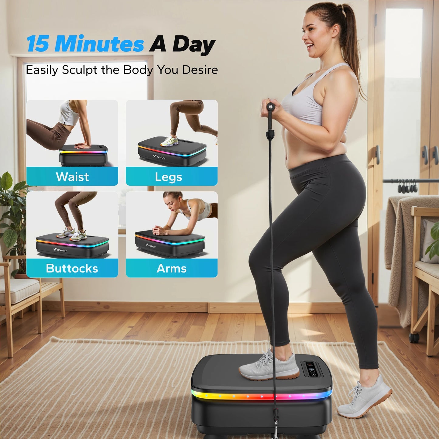 Merach Vibration Plate Exercise Machine Full Body Workout