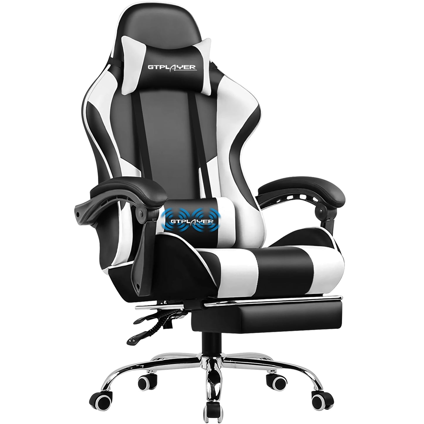 GTPLAYER Ergonomic Gaming Chair With Footrest And Lumbar Support