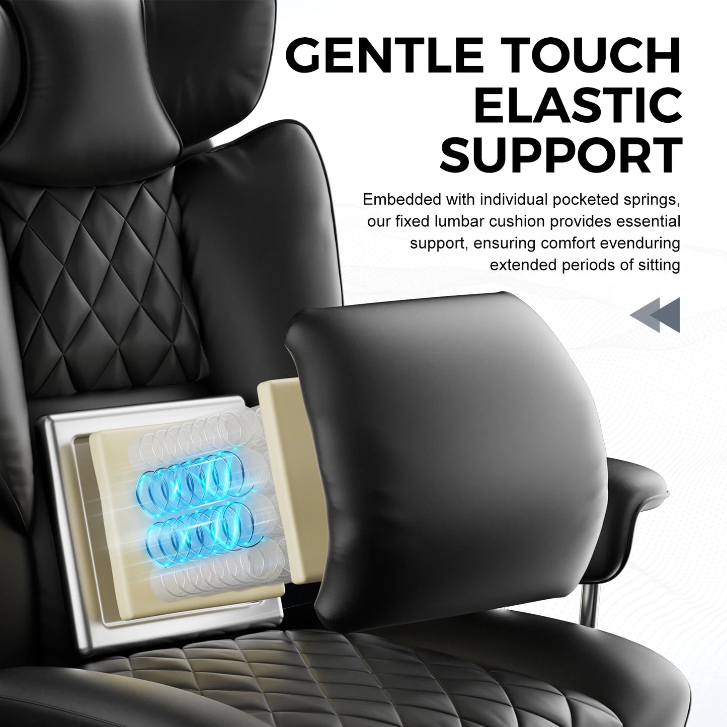 COMHOMA Ergonomic Office Chair With Footrest And Pocket Spring Lumbar