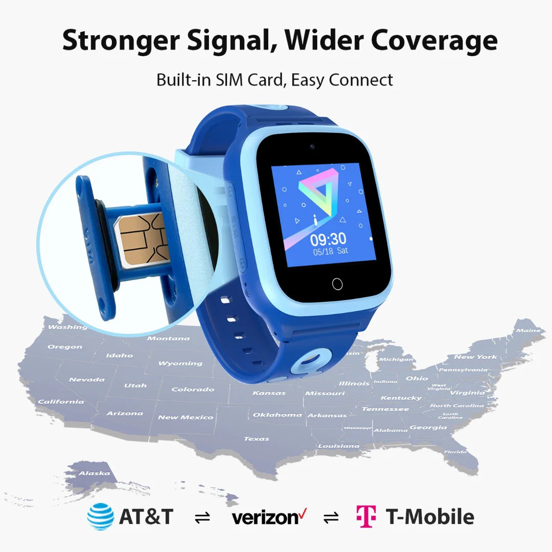 Kids 4G Smartwatch With GPS Video Call And SIM Card
