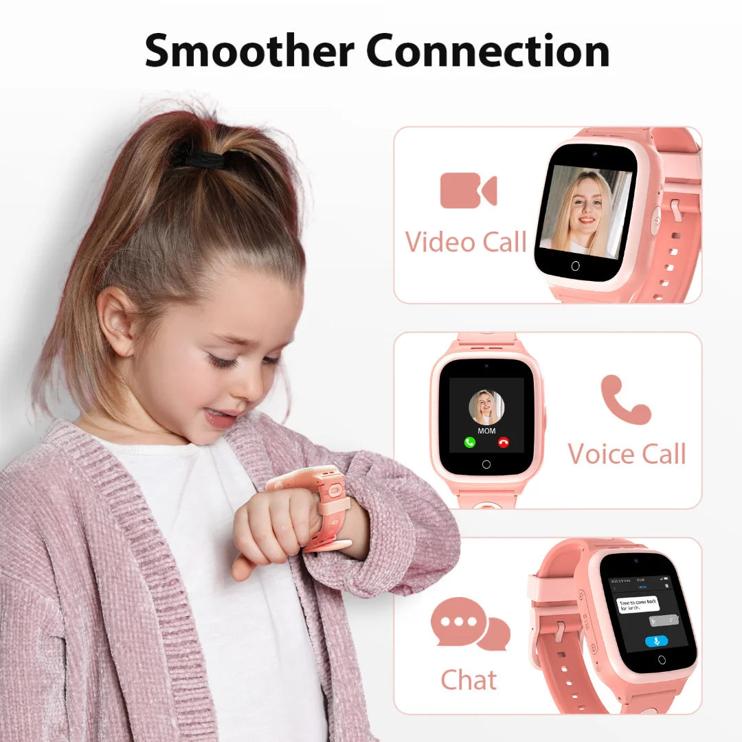 Kids 4G Smartwatch With GPS Video Call And SIM Card