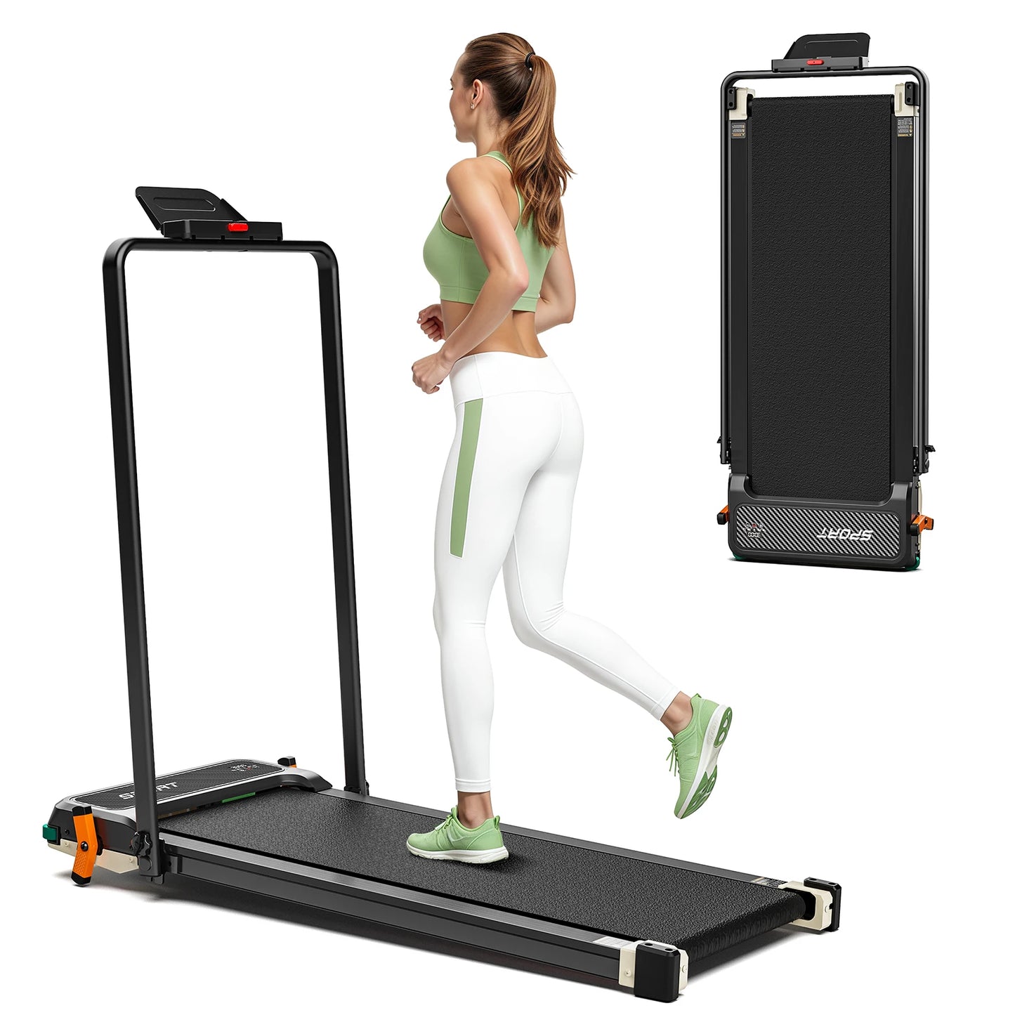 AKLUER Walking Pad Treadmill Home 2.5HP LCD Data Display 2in1
