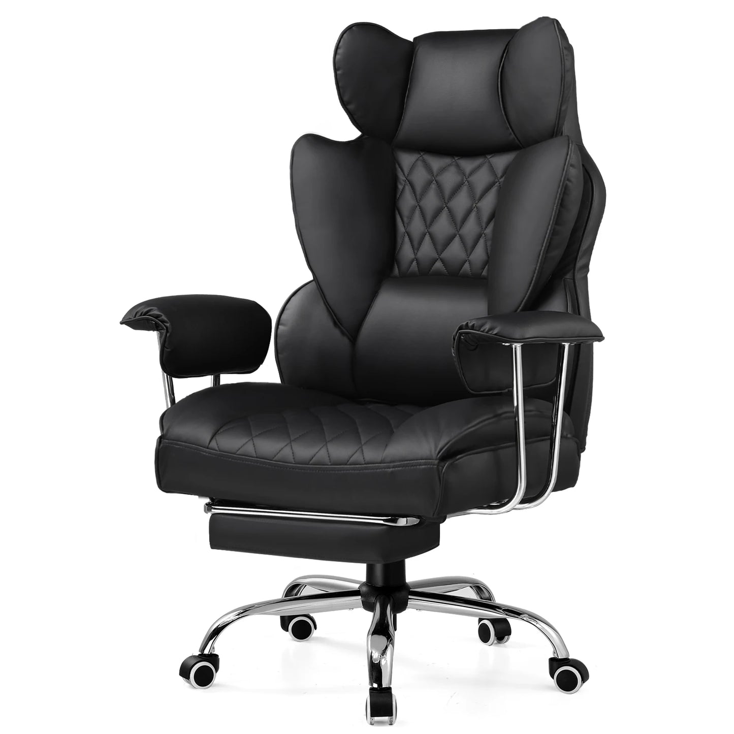 COMHOMA Ergonomic Office Chair With Footrest And Pocket Spring Lumbar