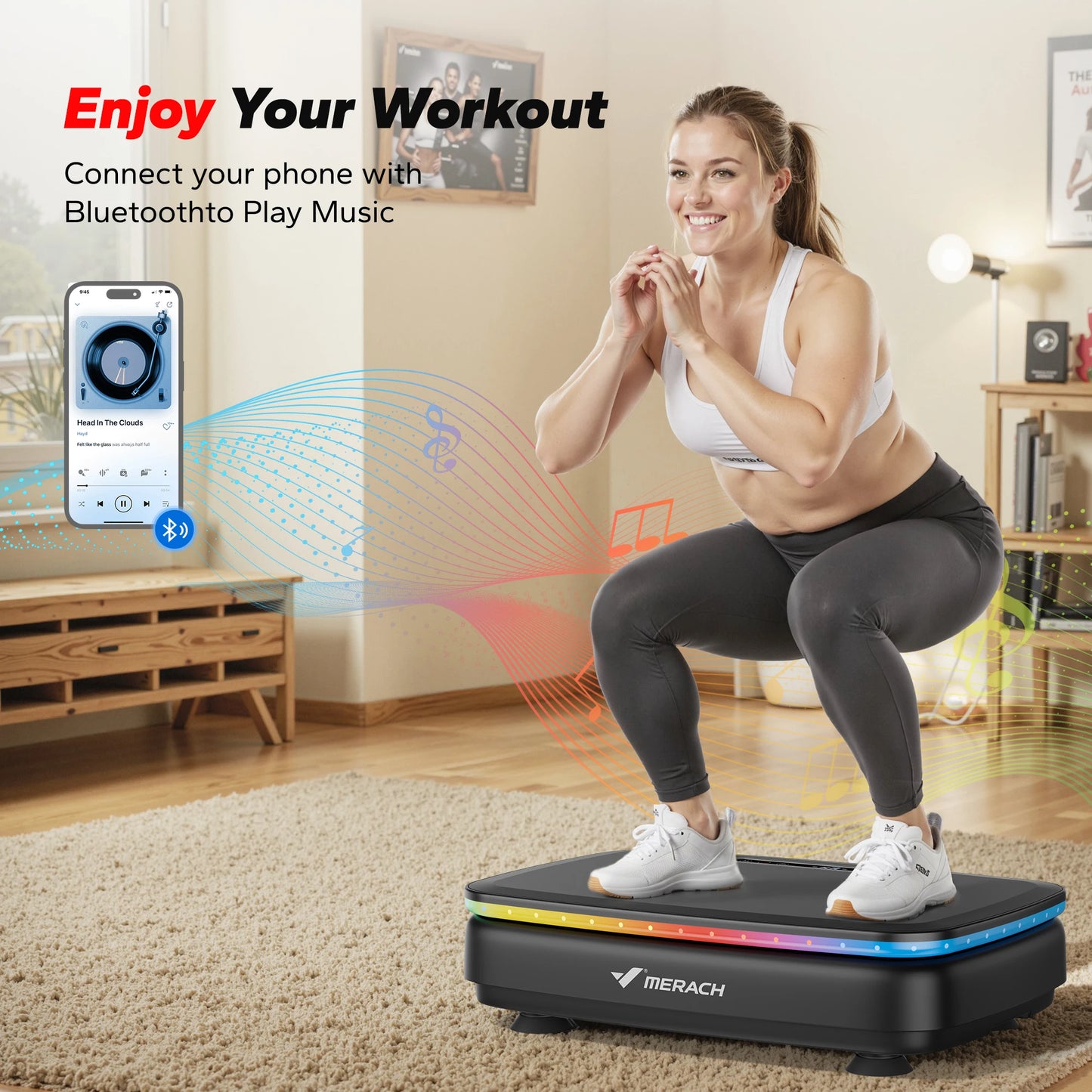 Merach Vibration Plate Exercise Machine Full Body Workout