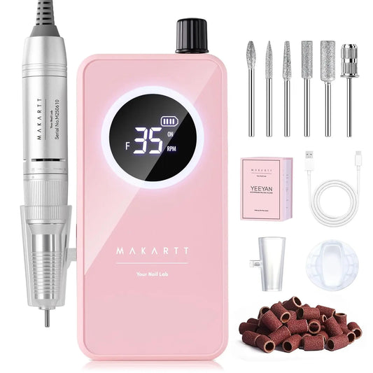 Makartt Rechargeable Nail Drill 35000RPM Electric Nail File Portable