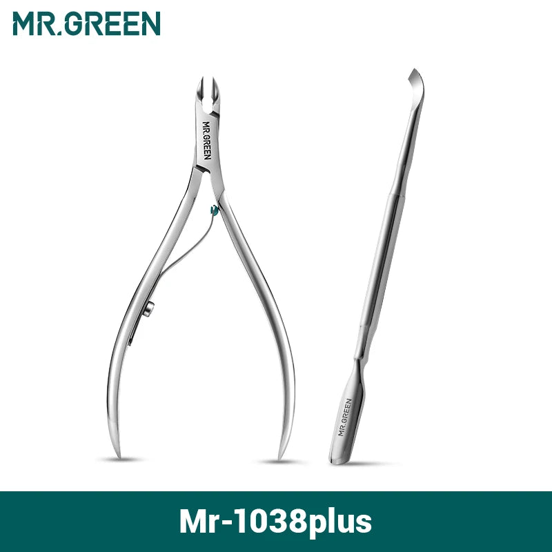 MR.GREEN Cuticle Nipper Manicure Scissors Stainless Steel Tweezer Tool