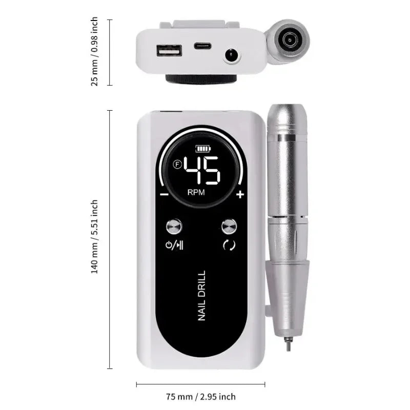 Professional 45000RPM Electric Portable Nail Drill Machine For Manicure
