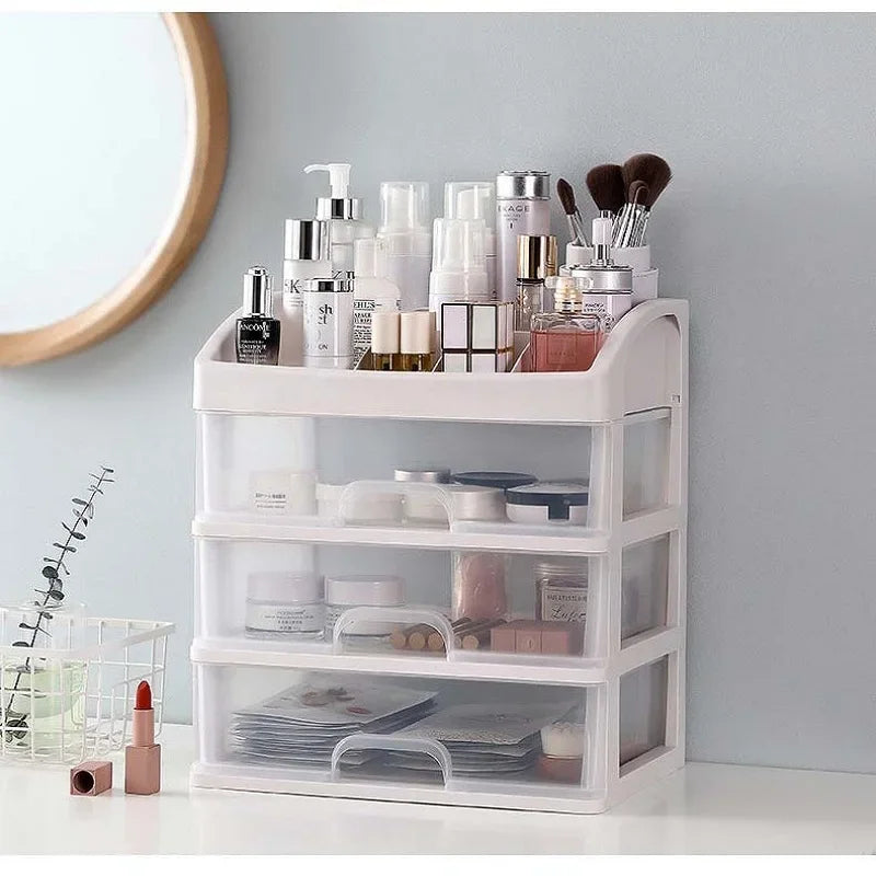 Makeup Case Jewelry Organizer Box Drawer Storage Plastic