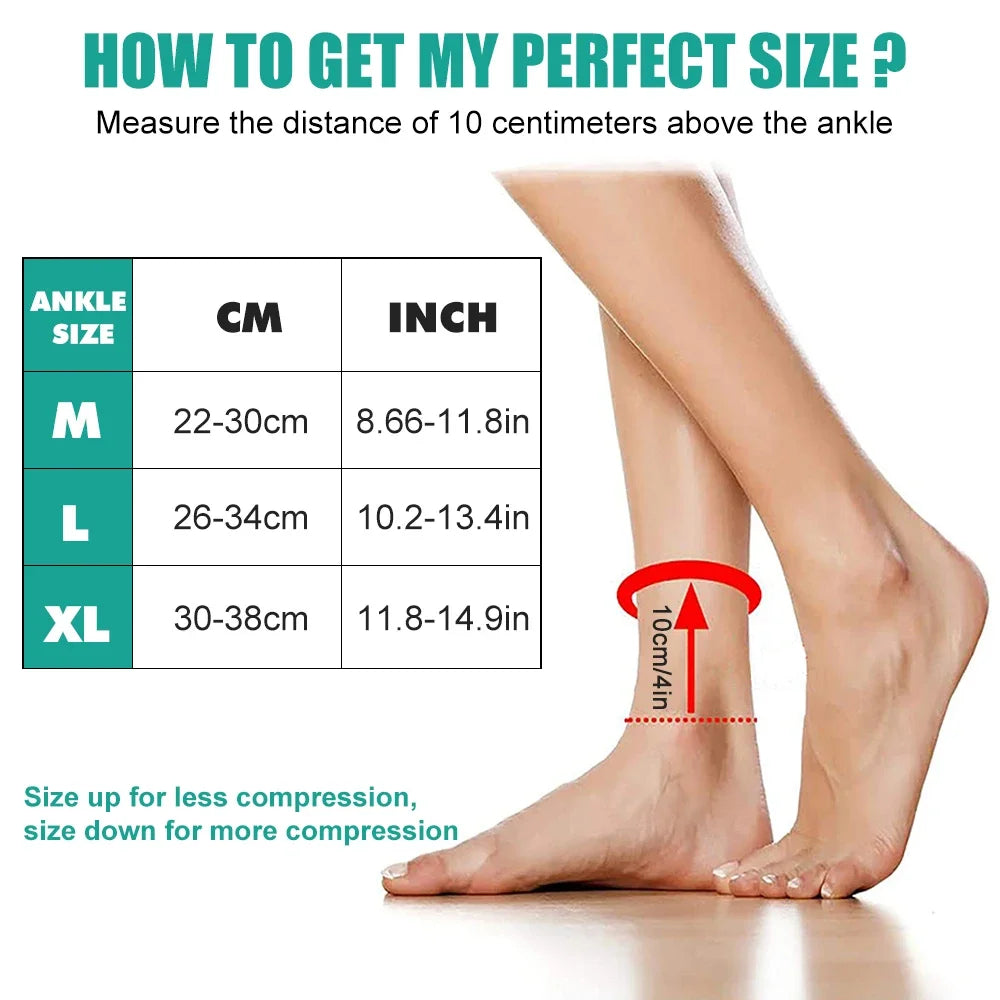 Ankle Brace Compression Sleeve Adjustable Support for Sprained Ankles