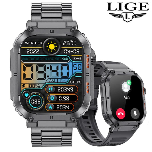 LIGEC Outdoor Fitness Waterproof Smartwatch With Bluetooth Calling