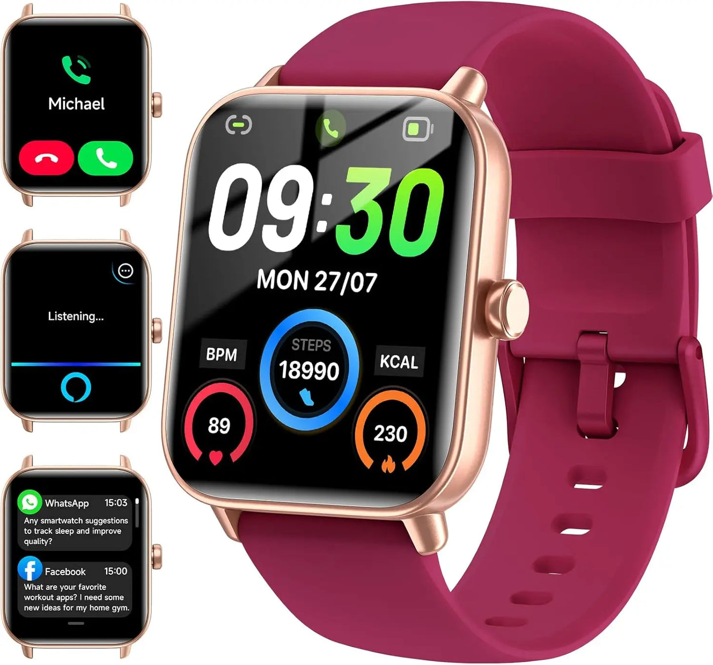 Erilles Smartwatch with Alexa Built-in IP68 Waterproof Fitness Tracker