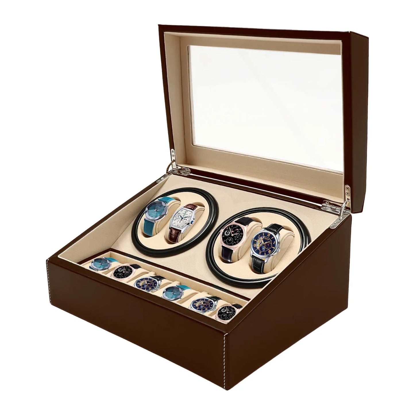 Automatic Watch Winder Box PU Leather Storage Case