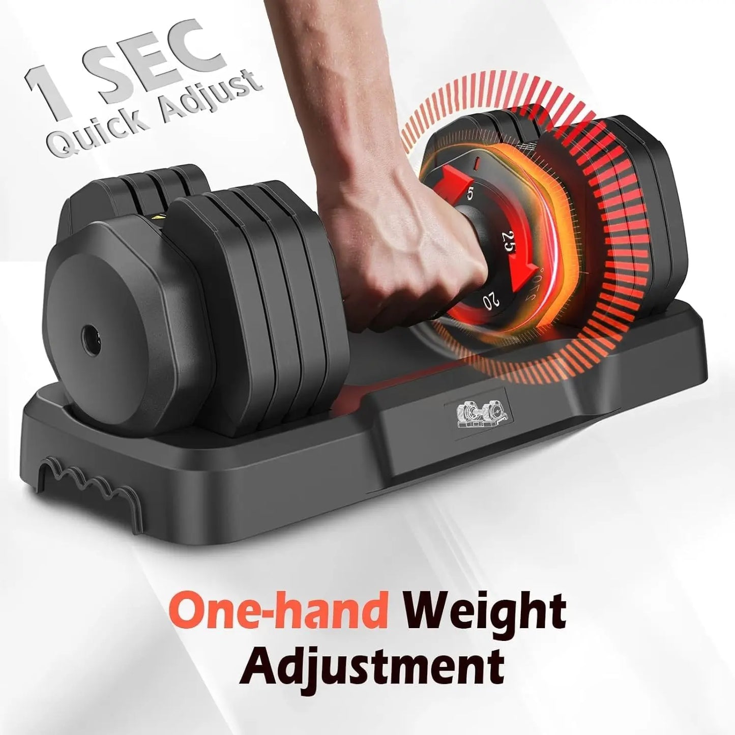 FED Fitness Adjustable Dumbbells 5 To 25 Lb Home Gym