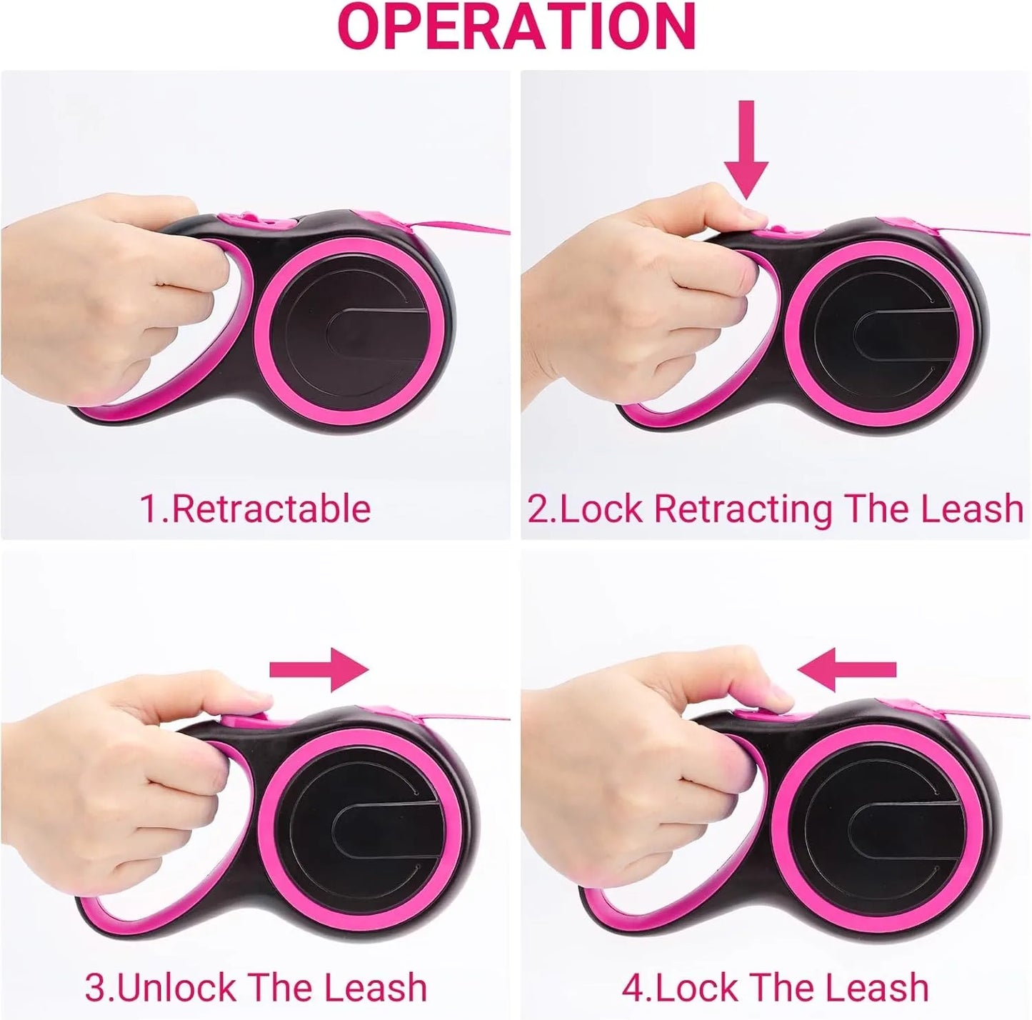 DUTRIEUXCN Reflective Nylon Retractable Dog Leash With Dispenser