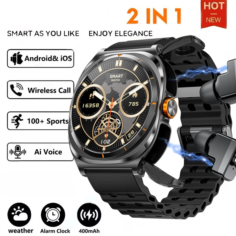 BOALZETD 2-In-1 TWS Bluetooth Earphones And Smartwatch IP68