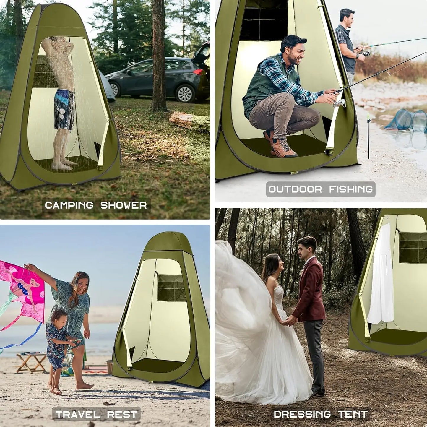 Pop Up Shower Tent Portable Privacy Changing Shelter With Windows
