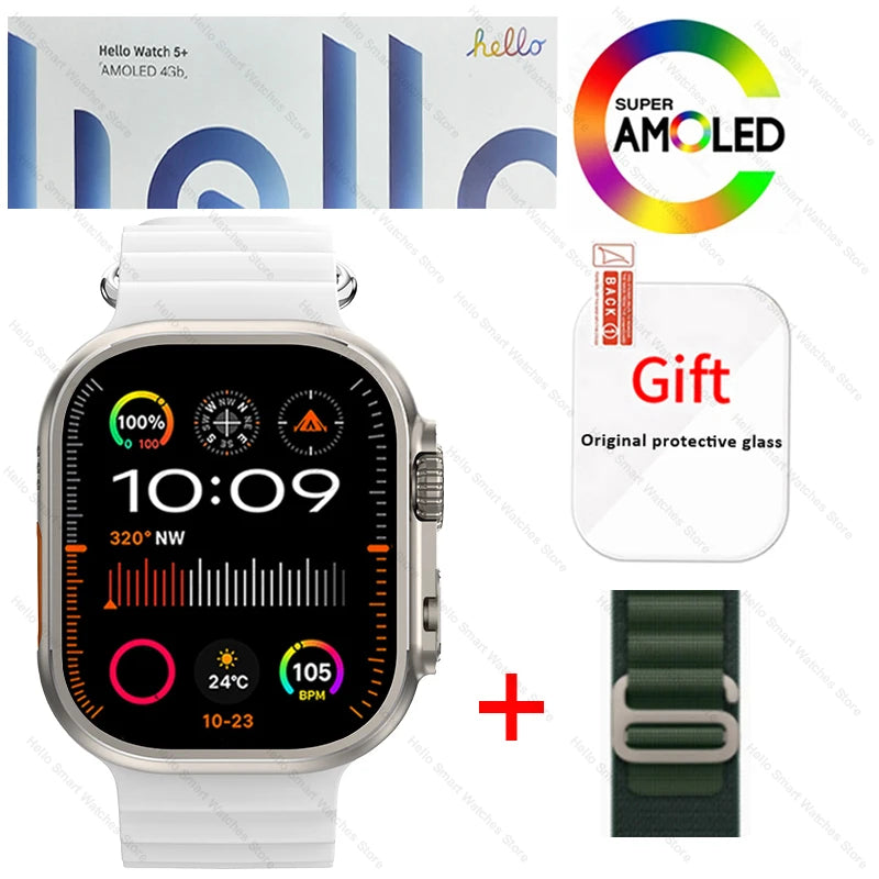 Hello Watch 5 Plus Ultra3 Smartwatch 4G NFC Bluetooth AMOLED