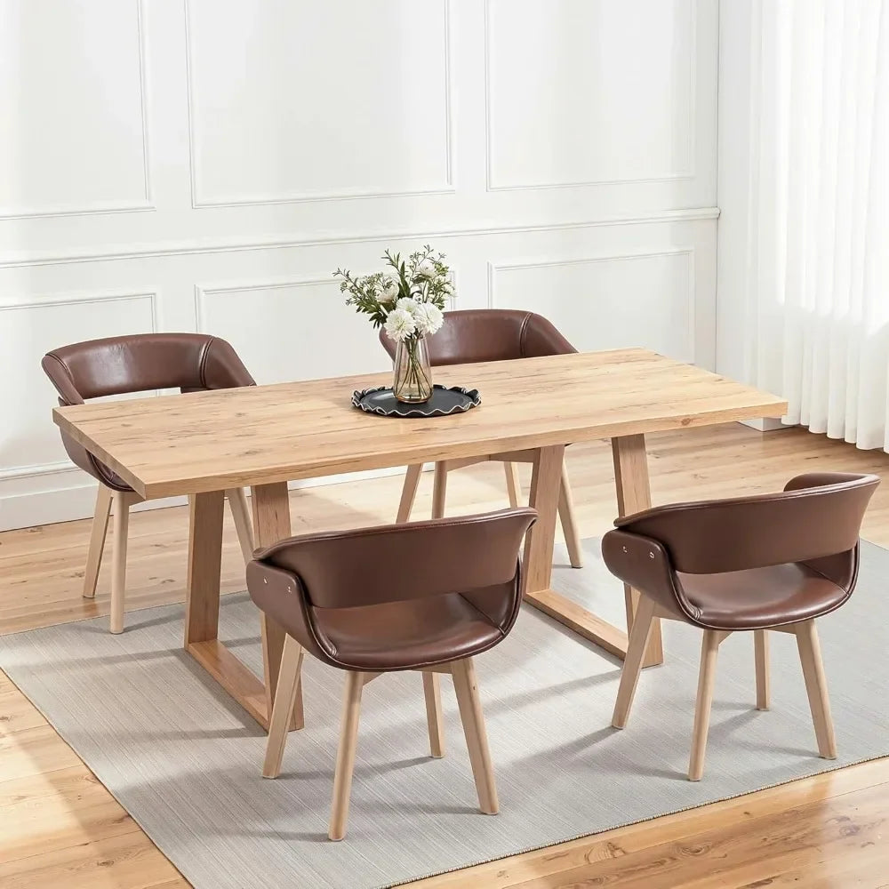 Guangbai Modern Faux Leather Dining Chairs Set of 2