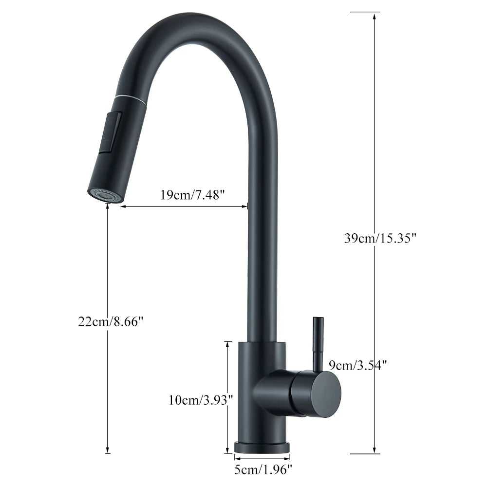 Rozin Deck Mounted Flexible Pull Out Kitchen Faucet Hot Cold