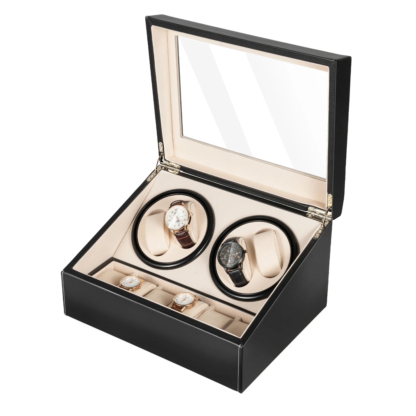 Automatic Watch Winder Box PU Leather Storage Case