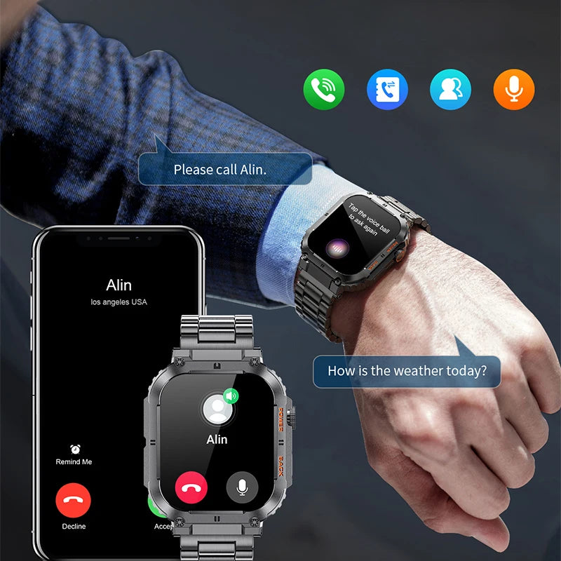 LIGEC Outdoor Fitness Waterproof Smartwatch With Bluetooth Calling