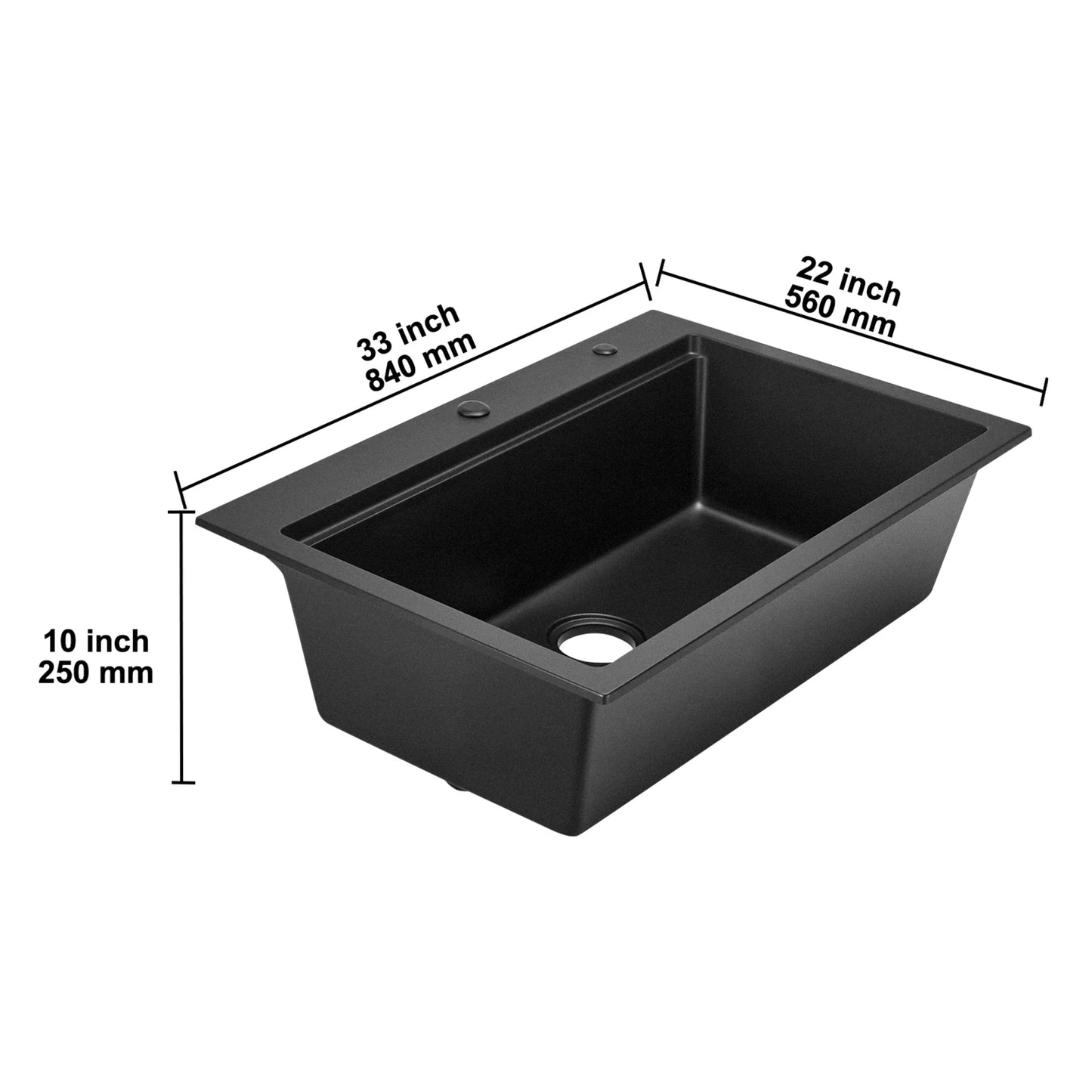 SucceBuy Granite Kitchen Sink Workstation Undermount Single Bowl