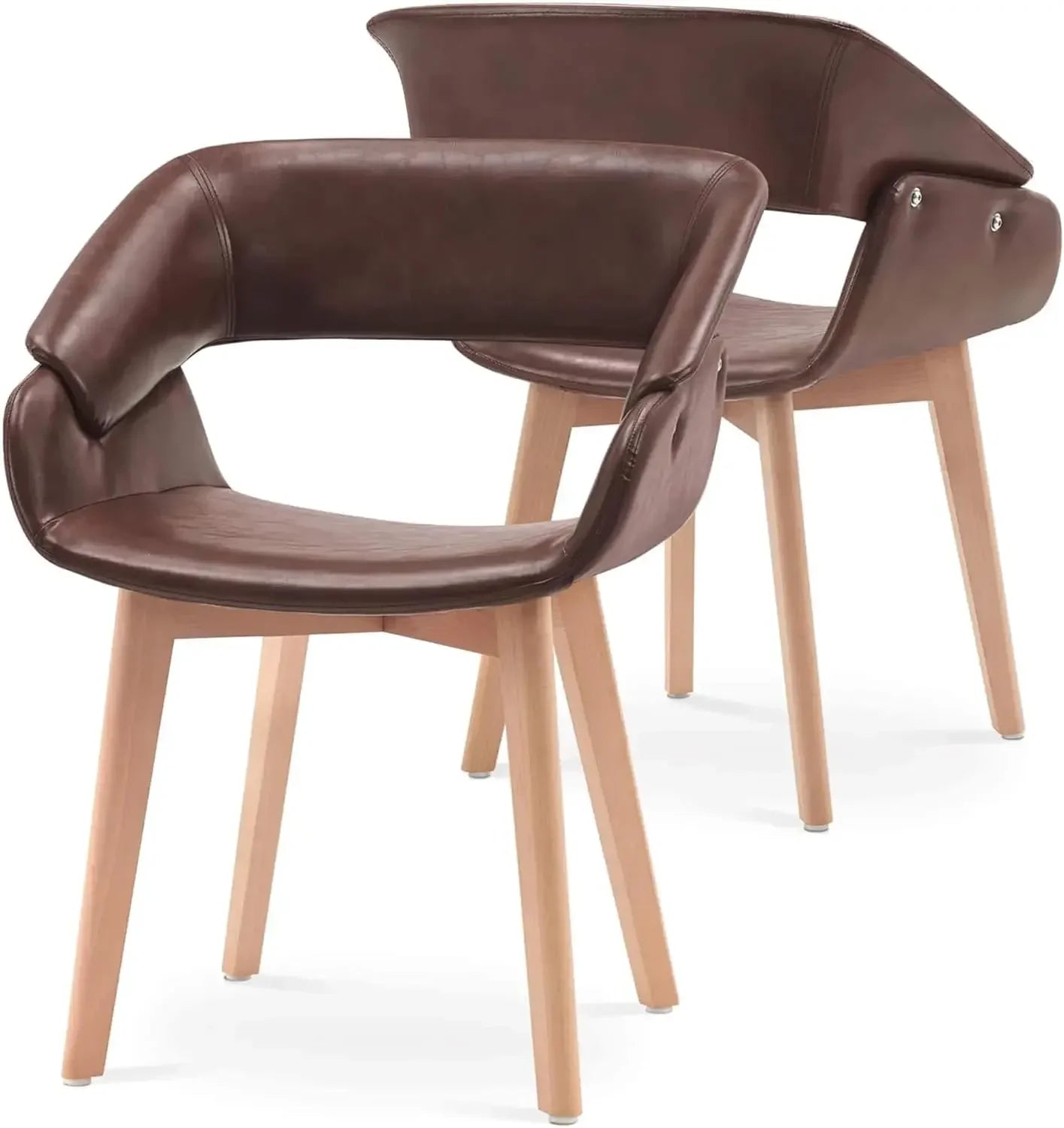 Guangbai Modern Faux Leather Dining Chairs Set of 2