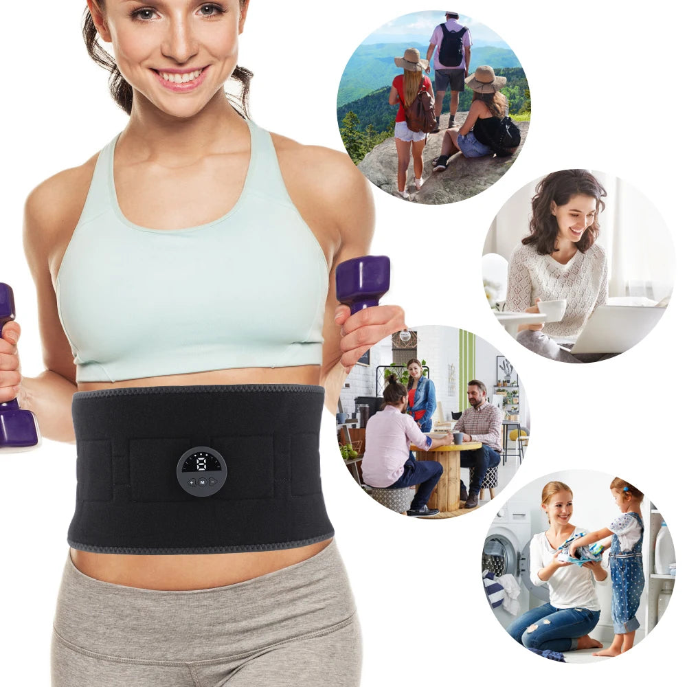PASTSKY EMS Waist Abdominal Trainer Belt Fat Burn Muscle Stimulator