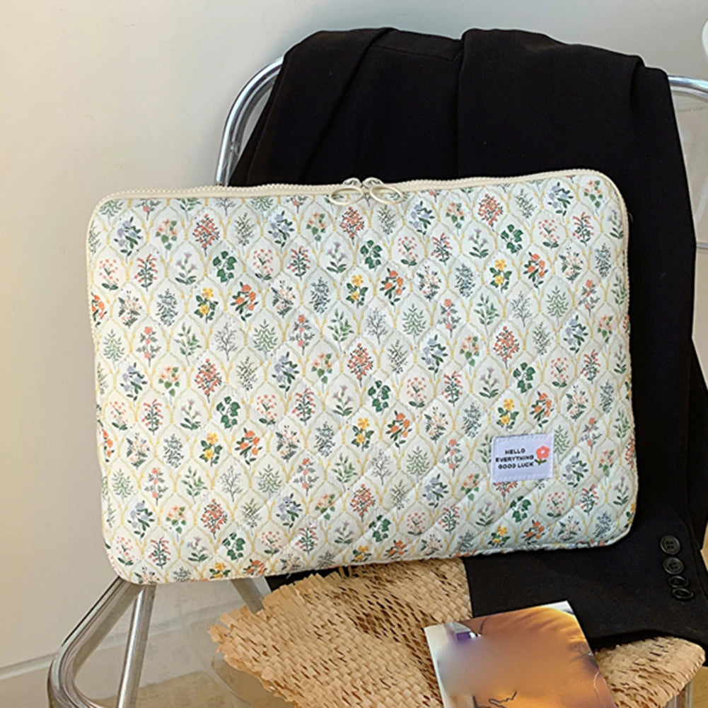VKTECH Cute Flower Laptop Sleeve With Zipper Closure