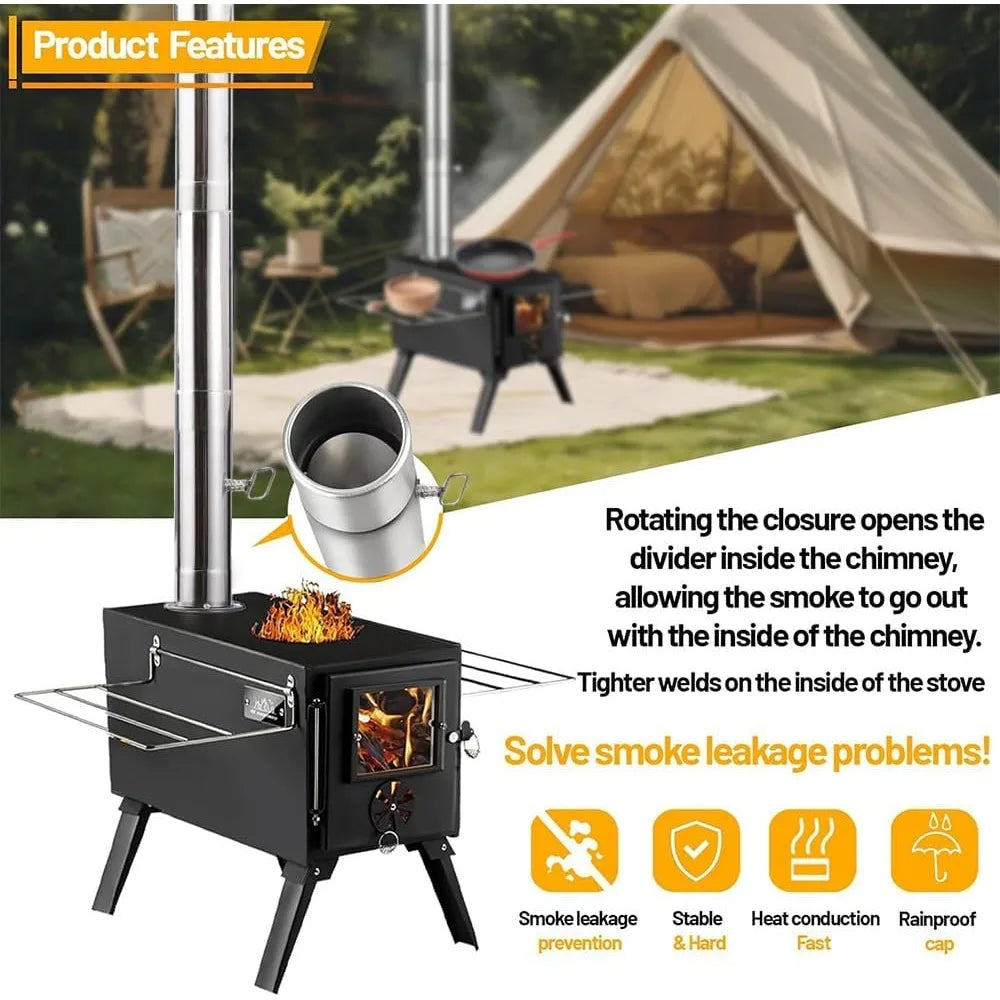 TIFICY Portable Outdoor Wood Fired Stove for Heating and Cooking