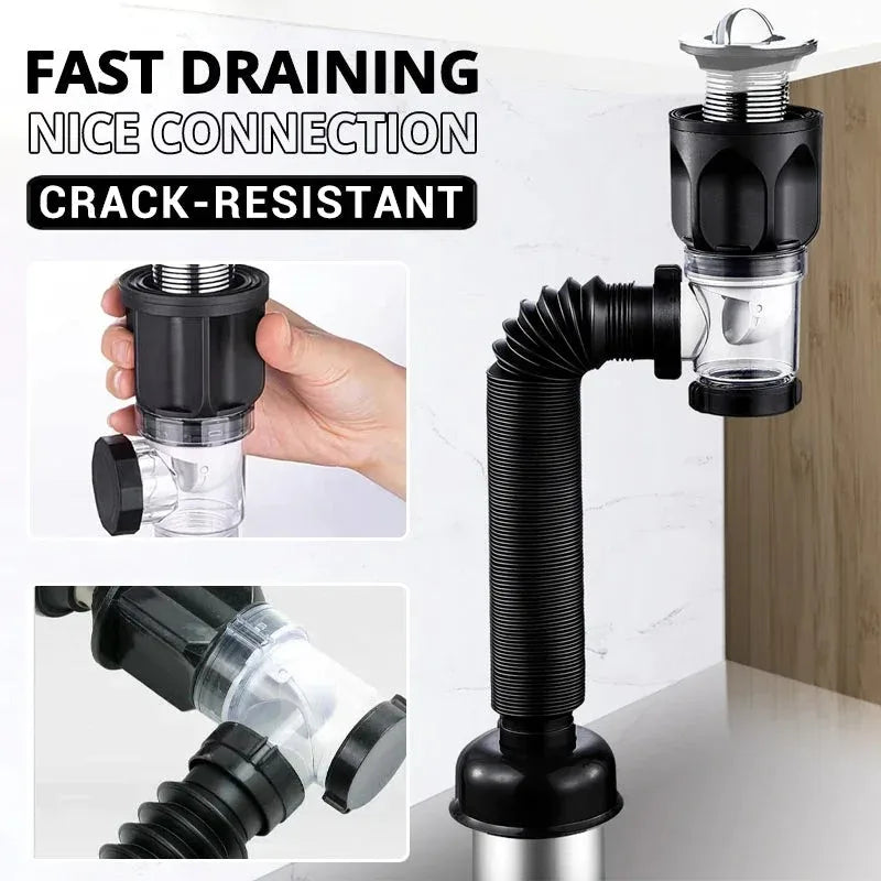 Universal Drain Pipe Kit For Kitchen Sink And Basin