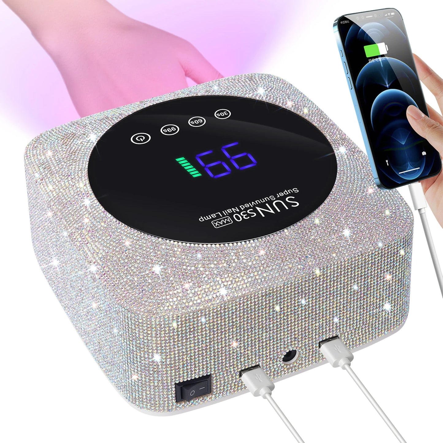 UV LED Nail Lamp 57 LEDs Wireless Gel Polish Curing