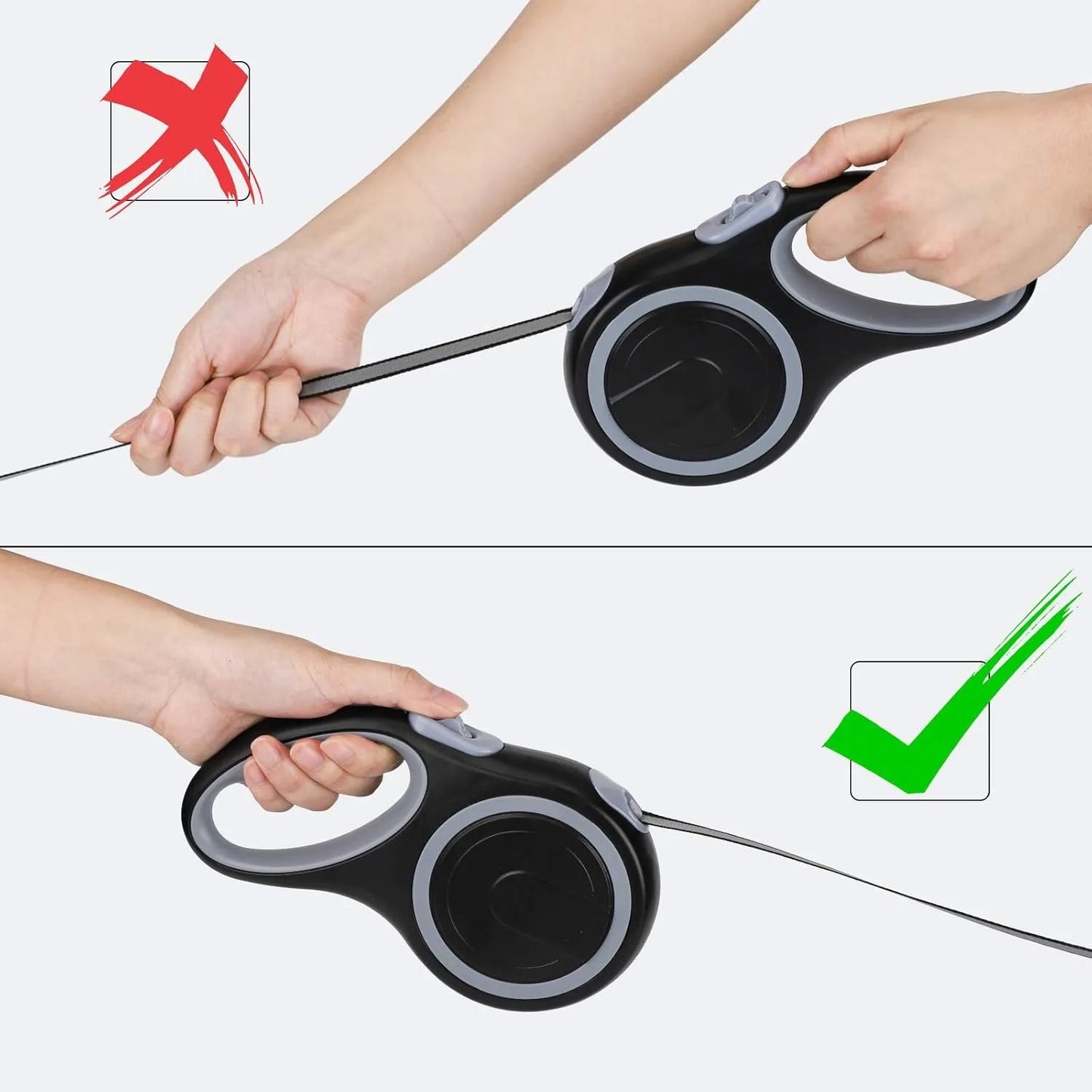 DUTRIEUXCN Reflective Nylon Retractable Dog Leash With Dispenser
