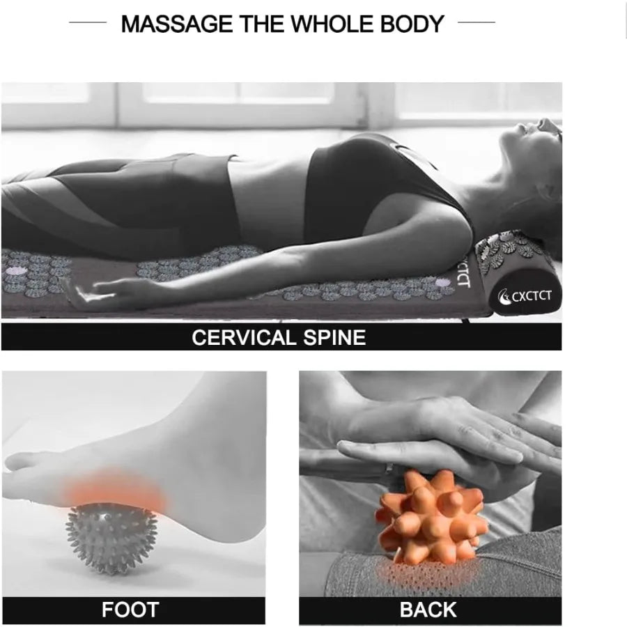 Yoga Acupressure Mat Set With Pillow For Back Neck Pain