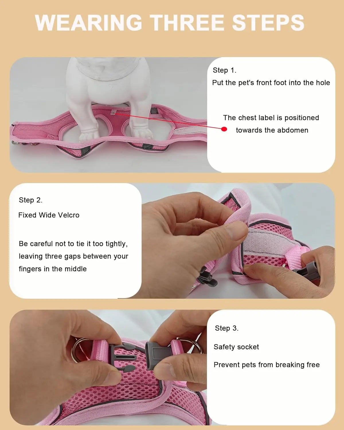 NONECN Soft Mesh Dog Harness Vest For Small Medium Dogs