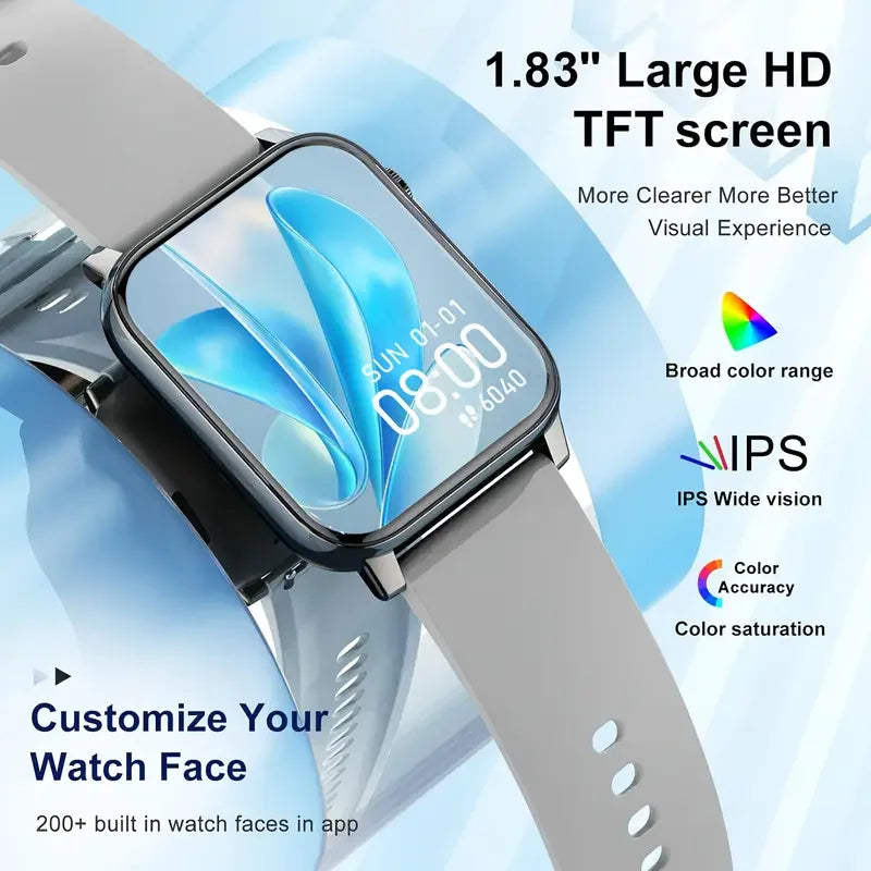 LAXASFIT Waterproof Smartwatch With Bluetooth Calling And Voice Assistant