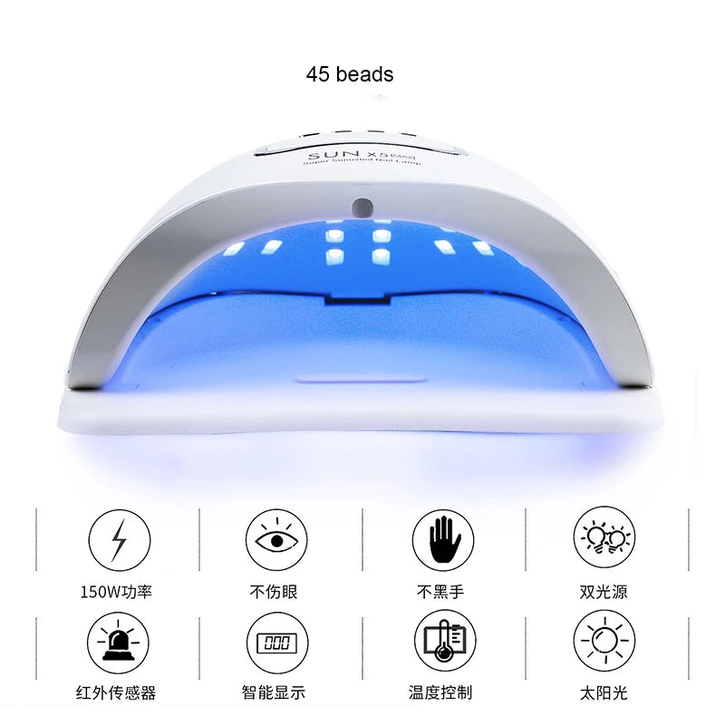 Sunx5Max 150W UV LED Nail Lamp 45 LEDs Phototherapy Device