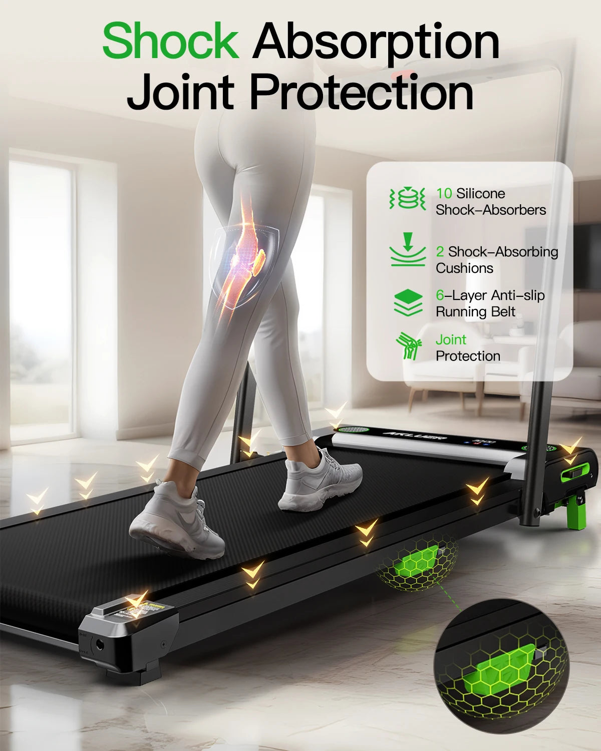 AKLUER Walking Pad Treadmill With Remote Control For Home Office