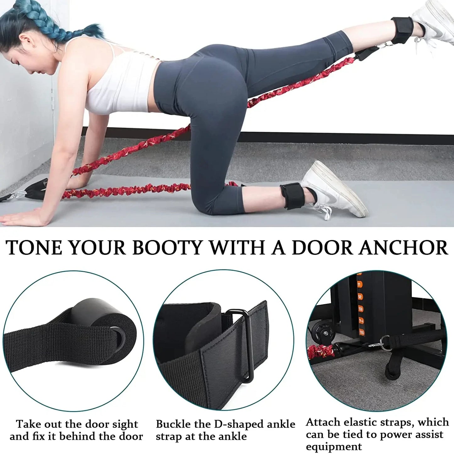 Booty Resistance Band Glute Cord for Leg and Hip Workouts