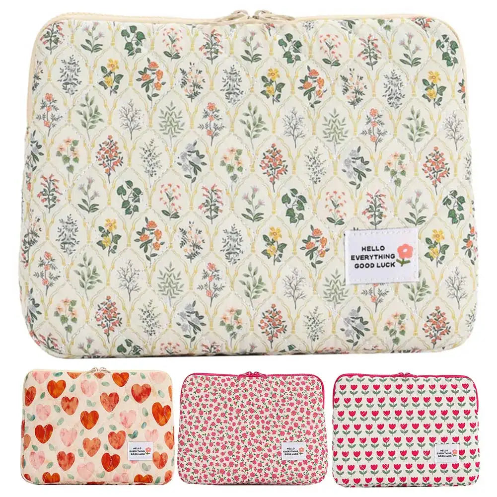VKTECH Cute Flower Laptop Sleeve With Zipper Closure
