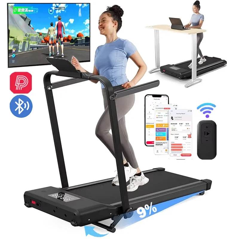 Under-Desk Walking Pad Treadmill With 9 Percent Incline LCD Display