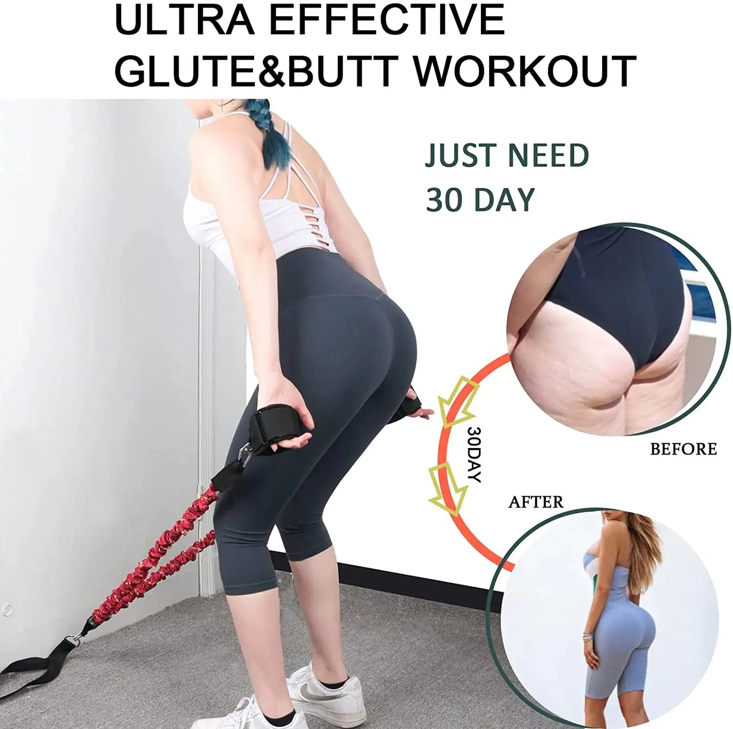 Booty Resistance Band Glute Cord for Leg and Hip Workouts