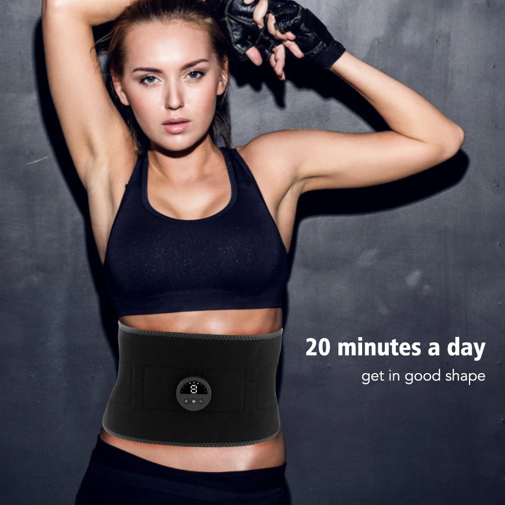 PASTSKY EMS Waist Abdominal Trainer Belt Fat Burn Muscle Stimulator