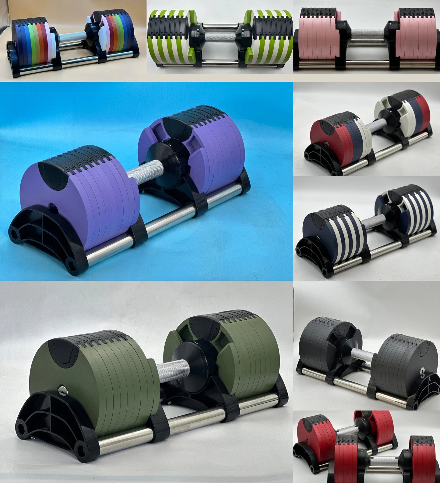 Sanshikj Adjustable Round Dumbbell Set With Incremental Weights
