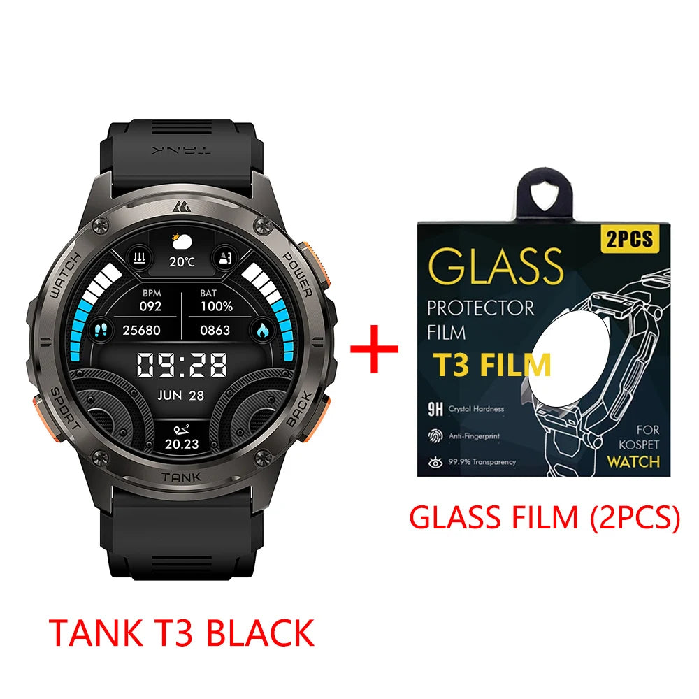 KOSPET Tank T3 Smart Watch Military Style AMOLED Bluetooth