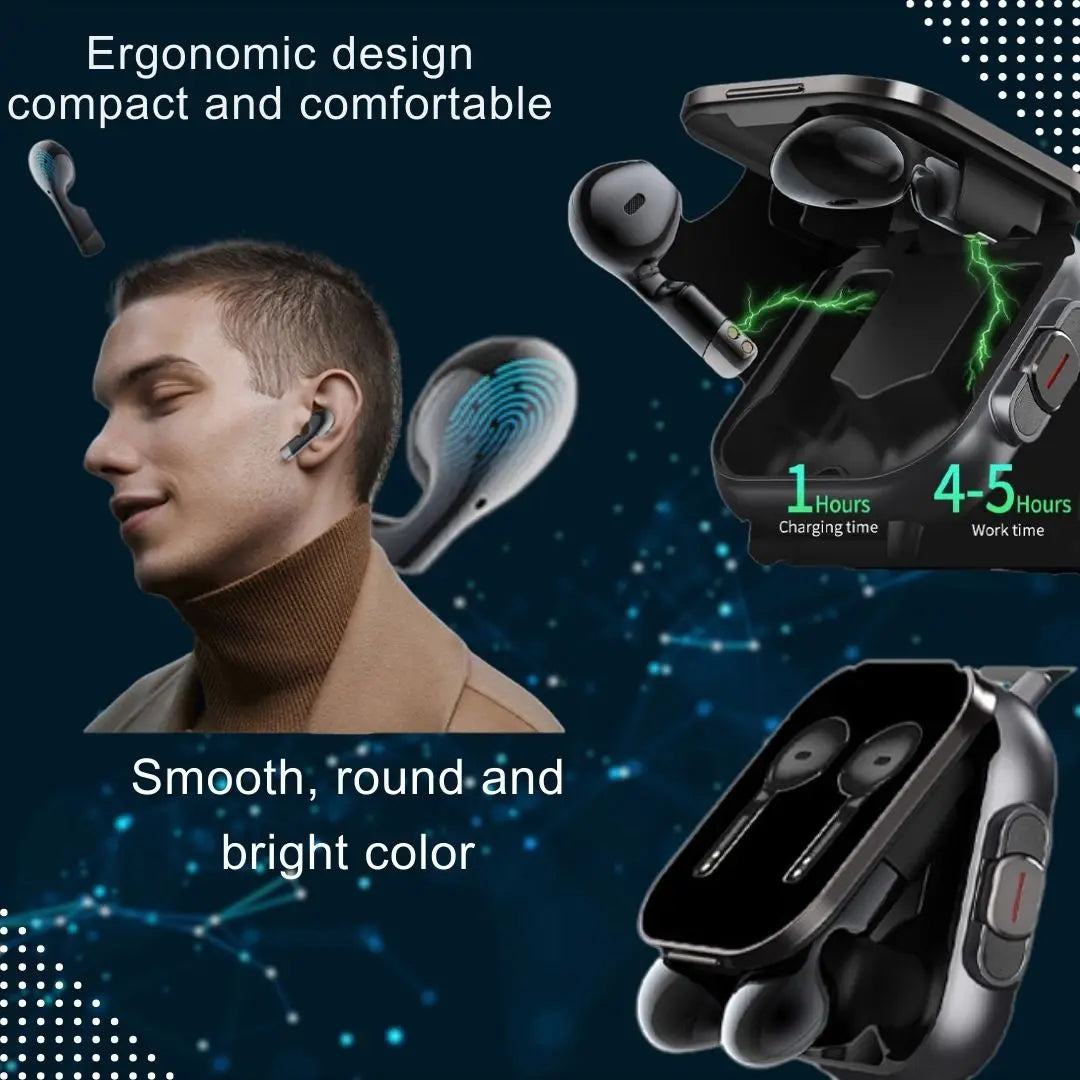 2 In 1 Built-In Smartwatch With NFC Earbuds For Android